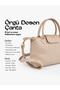 Knitted Textured Mink Shk135 Faux Leather, Single Compartment, Double Strap Hand, Arm and Cross Shoulder Bag - 6