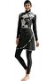 Women Muslim Modest Swimwear Islamic Burkini Two-Piece Bathing Suits Long Sleeve Full Coverage