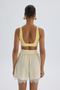 Sivota Lace Detail Striped Yellow Shirt Shorts Set - 7