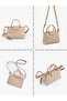 Knitted Textured Mink Shk135 Faux Leather, Single Compartment, Double Strap Hand, Arm and Cross Shoulder Bag - 8