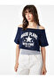 Modal Blended Comfort Fit Off-Shoulder Short Sleeve Athlete's T-Shirt Cropped
