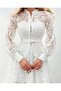 Premium Quality Women's Lined Brit Buttoned Mini Laced Dress - 2
