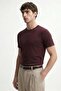 Burgundy Cotton Men's T-Shirt - 2