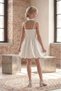 Girl's Evening Dress Cream Stone Collar Detailed Balloon Skirt Mini Princess Model Crepe Fabric Evening Dress - 4