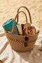 Premium Patterned Straw-Textured Women's Beach Bag Si - Hand Knitted Style Vacation and City Bag Si - 3