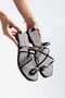 Jenet Women's Bitter Brown Gold Ring Detailed Daily Ring Sandals - 3