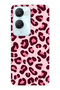 Vivo Y18 Compatible Pink Leopard Pattern Transparent Phone Case