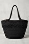Premium Patterned Straw-Textured Women's Beach Bag Si - Hand Knitted Style Vacation and City Bag Si