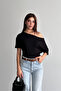 Bele Oturan Kayık Yaka Natural Viscose Blouse
