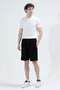 Men's Elastic Waist Lace-Up Double Pocketed Shorts Black - 26Y 2290 - 3