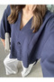 Button Detailed Oversize Shirt Blouse - 4