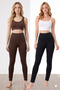 2 Li Women's Leggings Shaping / Sculpting Effect Black and Coffee High Waist Women's Casual and Sports Leggings