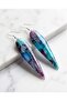 Venus Blue Polymer Clay Handmade Nail Earrings (Apparatus Stainless Steel) - 4