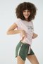 Yazı Printed Shorts Pajama Set with Ornamental Ruffles on the Edges Short Sleeve Shorts - 3