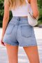 Jeans Women's Blue High Waist Denim Shorts – Comfortable Fit Jean Shorts - 3