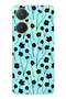 Vivo Y27 Compatible Black Floral Print Transparent Phone Case