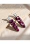 Purple Galaxy Polymer Clay & Epoxy Handmade Nail Earrings (Apparatus Stainless Steel)