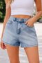 Jeans Women's Blue High Waist Denim Shorts – Comfortable Fit Jean Shorts - 2