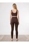 2 Li Women's Leggings Shaping / Sculpting Effect Black and Coffee High Waist Women's Casual and Sports Leggings - 5
