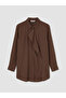 Brown Mod Modal Patterned Women's Shirt Tunic from Güli̇s Gi̇yi̇m