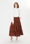 Cinnamon Maxi Length Layered Skirt with Volan Detail / Summer High Waist Comfortable Cut Casual & Stylish Combination - 2