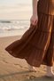 Cinnamon Maxi Length Layered Skirt with Volan Detail / Summer High Waist Comfortable Cut Casual & Stylish Combination - 8
