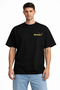 Unisex Women's Men's Butter Yellow Front Printed Oversize Thick Fabric Relaxed Cut Cotton T-Shirt - 2
