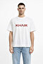 Unisex Women's Men's Khair Red Text Middle Front Printed Oversize Thick Fabric Comfortable Cut Cotton T-Shirt