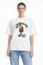 Unisex Women's Men's Bape Colorful Front Logo Printed Oversize Thick Fabric Relaxed Cut Cotton T-Shirt - 2