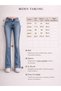Women's Spanish Flare Jeans – High Waist Snow Blue Wash Stretch Denim (Long Length) - 5