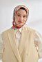 Lunass Desen Twill Silk Scarf - Gray-Orange