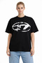 Unisex Women's Men's Distressed Front Pattern Printed Oversized Thick Fabric Relaxed Cut Cotton T-Shirt - 2