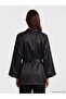 Shawl Collar Women's Satin Dressing Gown - 4