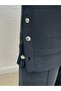 Arife Piqué Set with Robe in Front and Buttoned Pants - Ey1006 Anthracite - 4