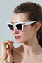Women's White Frame Gradient Glass Sunglasses - 3