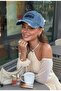 Women's Denim Hat Stone Detailed Premium Baseball Cap