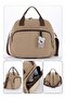 Luxury Beige Brown Mother Baby with Zippered Pocket Rabbit Accessories Backpack