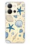 Vivo Y36 Compatible Sea Shell and Star Patterned Transparent Phone Case