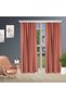 Pilless Dry Rose Color Black Out Blackout Background Curtain, Single Panel Bedroom Background Curtain - 2