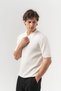 Half Zip Polo Collar Knitwear T-Shirt with Half Zipper Detail