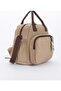 Luxury Beige Brown Mother Baby with Zippered Pocket Rabbit Accessories Backpack - 4