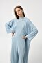 Modal Cupra Trousers Blouse Abaya Set Blue - 7