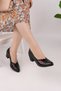 Genuine Leather Women's Daily Classic Heeled Shoes Dd0190 - 2