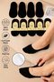 Women's Black Bamboo Ballet Flats Socks - 3-Pack with Stitch-Free and Non-Slip Silicone
