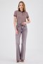 Women's Snow Wash Flare Jean Pants – High Waist Spanish Flare Comfort Fit Long Length (Brown) - 6