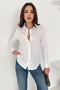 Women's White Classic Shirt – Stylish Shirt with Hidden Buttons - 3