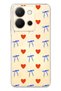 Vivo Y36 Compatible Heart and Ribbon Patterned Transparent Phone Case