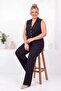 Plus Size Vested Black Suit