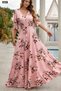 Women's Short Sleeve V Neck Floral Print Single Jersey Dress - 3