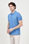 Men's 3-Pack Light Blue-Red-Blue Regular Fit 100% Cotton Pique Polo Collar T-Shirt - 5